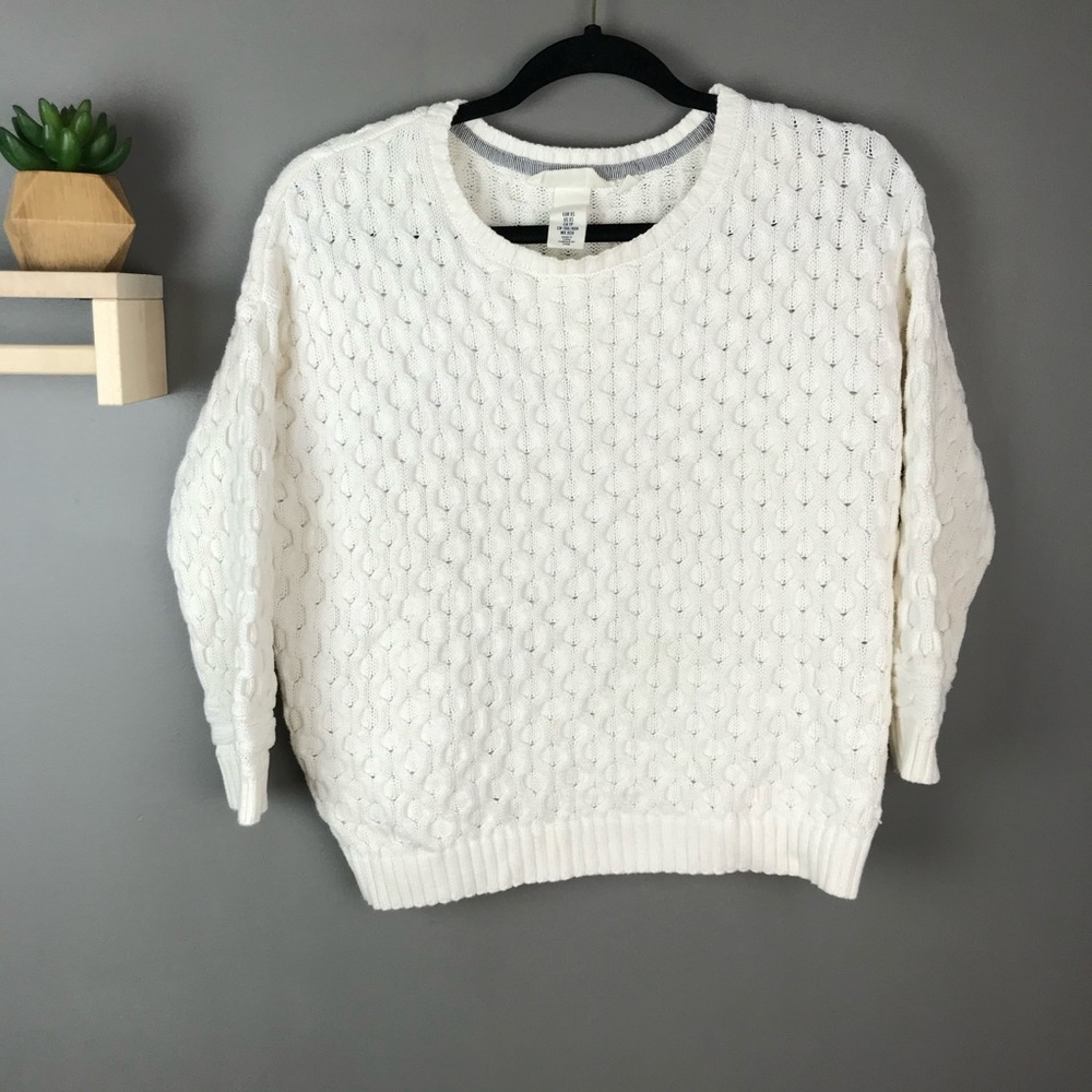 H&M L.O.G.G. knit sweater white size xs